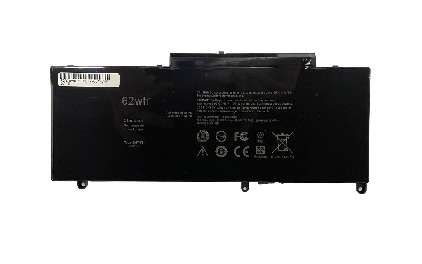 BATERIA GENERICA PARA LAPTOP DELL 6MT4T 7.6V 62WH