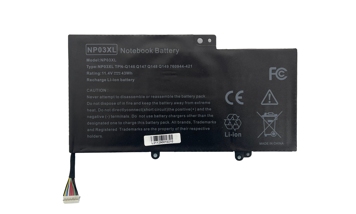 BATERIA GENERICA PARA LAPTOP HP NP03XL 11.4V 43WH