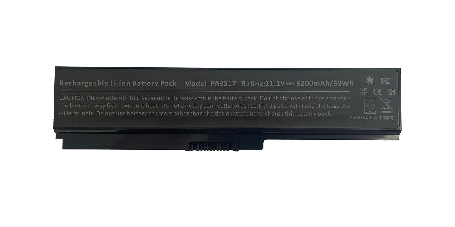 BATERIA GENERICA PARA LAPTOP TOSHIBA PA3817U 11.1V 58WH